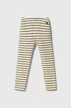 Детские леггинсы Calvin Klein Jeans, бежевый