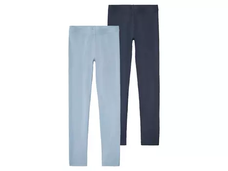 Детские леггинсы для девочек Peperts!, 2 шт., высокое содержание хлопка, темно-синий/голубой