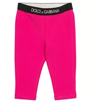 Детские леггинсы из эластичного хлопка Dolce&Gabbana Kids, розовый