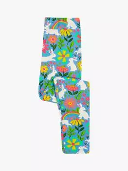 Детские леггинсы libby из органического хлопка с богатым принтом кролика Frugi, синий/разноцветный