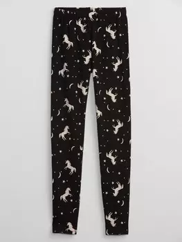 Детские леггинсы с единорогами Gap, черный