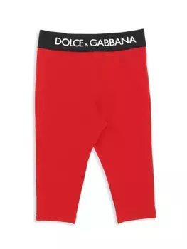 Детские леггинсы с логотипом на поясе Dolce&Gabbana, красный