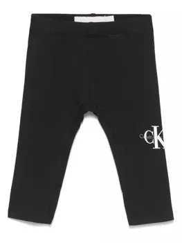 Детские леггинсы с монограммой Calvin Klein Calvin Klein Kids, черный