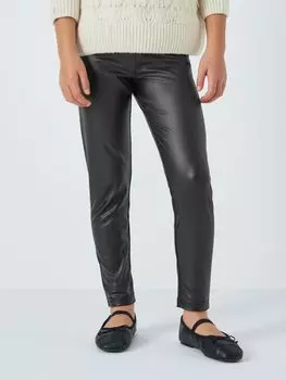 Детские леггинсы с однотонным покрытием John Lewis, черный