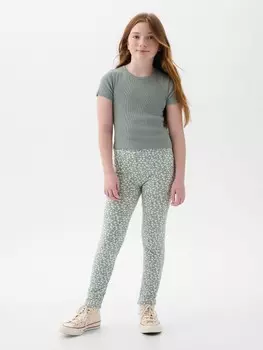 Детские леггинсы с узором Gap, зеленый