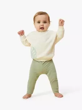 Детские леггинсы в рубчик MORI, зеленый