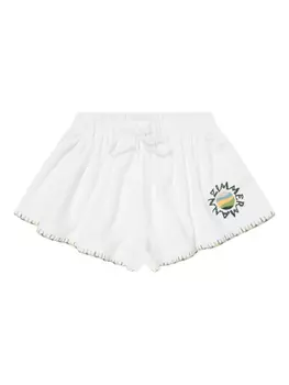 Детские махровые шорты с вышивкой Tallow Zimmermann Kids, белый