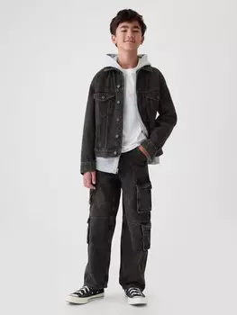 Детские мешковатые джинсы-карго Gap, черный