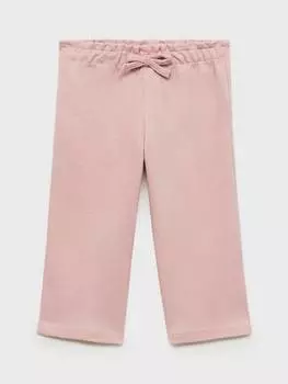 Детские миланские брюки на резинке с завязками на талии Mango, розовый