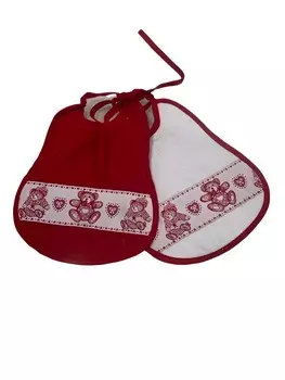 Детские нагрудники для кормления Almatex Sommaruga Sponge With Elastic, 2 шт, красный