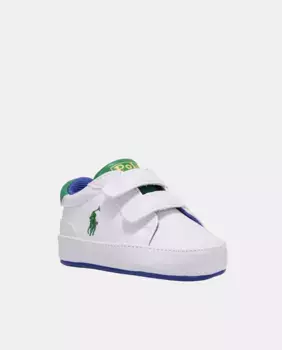 Детские низкие кроссовки Heritage Court в форме шлема с логотипом Polo Ralph Lauren, белый