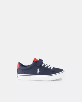 Детские низкие кроссовки Sayer в форме шлема с логотипом и застежкой-липучкой Polo Ralph Lauren, темно-синий