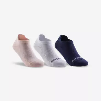 Детские низкие теннисные носки Tri-Pack RS 160 - розовый/белый/темно-синий Artengo