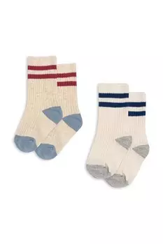 Детские носки, 2 шт., RIB SOCKS, 2 шт. Konges Sljd, бежевый