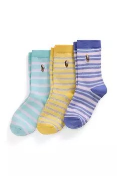 Детские носки 3 пары в упаковке Polo Ralph Lauren, желтый
