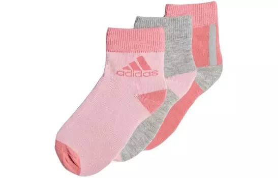 Детские носки Adidas, розово-красный/серый/светло-розовый