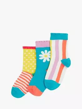 Детские носки из органического хлопка freya с богатой отделкой оборками Frugi, разноцветный