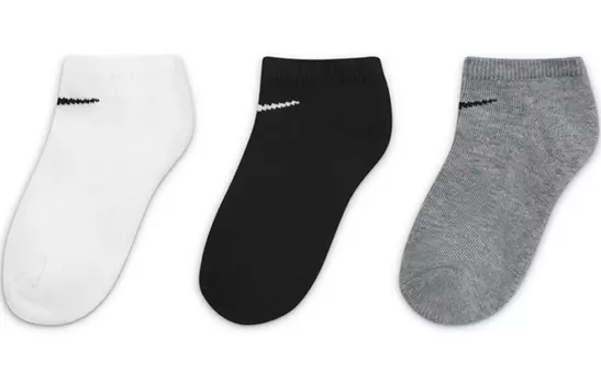 Детские носки Nike, цвет 3 double packs (black + white + gray)