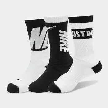 Детские носки Nike Everyday Cushioned Crew (3 шт.), черный