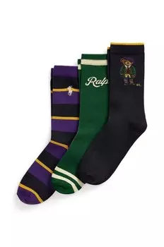 Детские носки Polo Ralph Lauren, 3 пары, зеленый