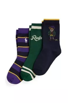 Детские носки Polo Ralph Lauren, 3 пары, зеленый