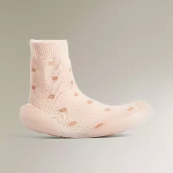 Детские носки-тапочки Zara Home Rubberised, розовый
