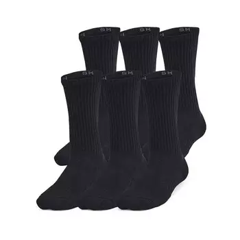 Детские носки UA Performance Tech Crew Under Armour, 6 шт., цвет Black White