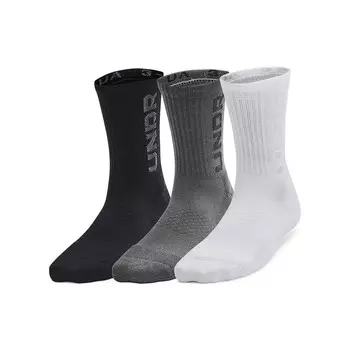 Детские носки UA Zone Mid Crew Under Armour, 3 пары, цвет Black Castle Rock