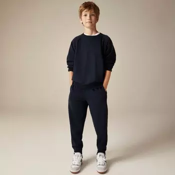 Детские облегающие свободные брюки-джоггеры из махровой ткани окрашенные в готовом виде J.Crew, синий