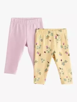 Детские однотонные и летние лесные леггинсы Lindex, разноцветный