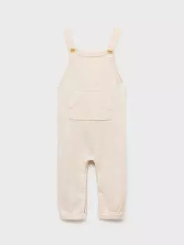 Детские однотонные трикотажные комбинезоны Mango, бежевый