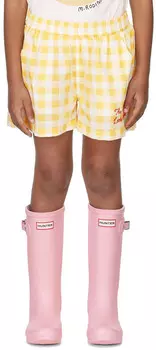 Детские оранжевые шорты в шахматную клетку Mini Rodini