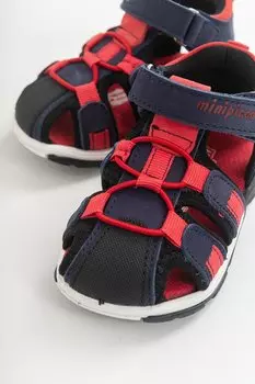 Детские ортопедические уличные детские сандалии унисекс темно-синего цвета из кожи MNPCCO