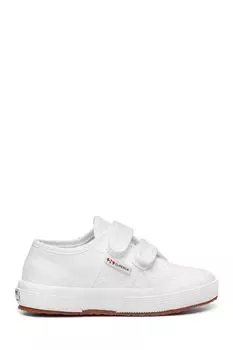 Детские парусиновые кроссовки 2750 на ремешках Superga, белый