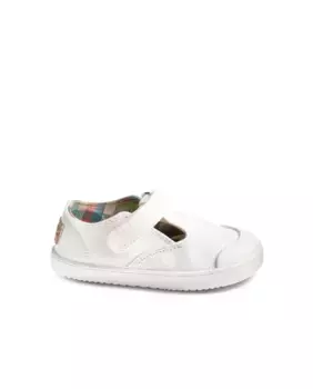 Детские парусиновые кроссовки с застежкой-липучкой Pablosky, белый