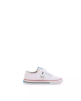 Детские парусиновые кроссовки со шнурками и клеевой застежкой Mustang, белый