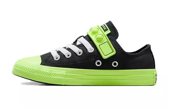 Детские парусиновые туфли Converse GS, Black/Green