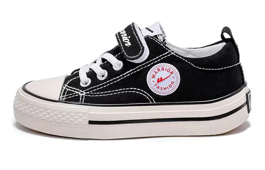 Детские парусиновые туфли Детские низкие Warrior, черный