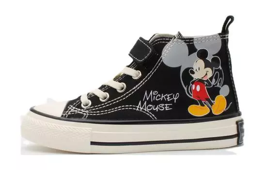 Детские парусиновые туфли Детские высокие белые Disney, черный