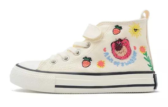 Детские парусиновые туфли Strawberry Bear Series Kids High-top Off-white Disney, цвет Off-white
