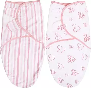 Детские пеленки Biloban для девочек 0–3 месяцев, пеленание для новорожденных, хлопковое пеленальное одеяло, предметы первой необходимости для новорожденных, милый розовый принт, 2 упаковки, Pink Print