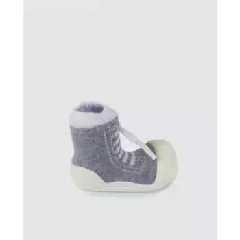 Детские пинетки из хлопка с кружевным узором Attipas, серый