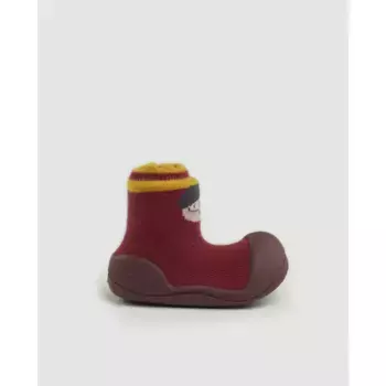 Детские пинетки из хлопка с принтом в виде лица Attipas, цвет Granate