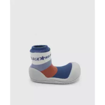 Детские пинетки из хлопка в голубую полоску Attipas