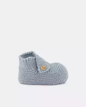 Детские пинетки с деревянной пуговицей Coconut El Corte Ingls, цвет Verde Salvia