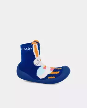 Детские пинетки с широким носком и принтом кролика Garvaln, синий