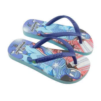 Детские пляжные шлепанцы Brasileras с синей резиновой подошвой, синий / синий