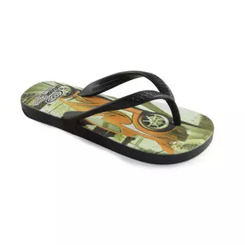 Детские пляжные шлепанцы черного цвета на резиновой подошве BRASILERAS, черный Красный