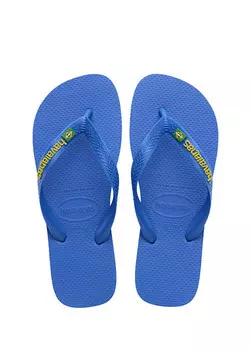 Детские пляжные тапочки с логотипом Brasil Havaianas, синий