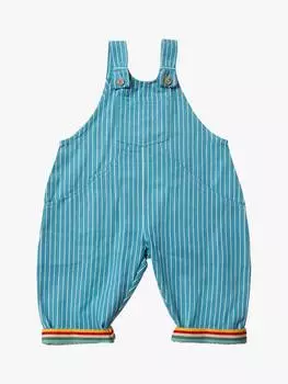 Детские полосатые комбинезоны на подкладке Little Green Radicals, синий/белый